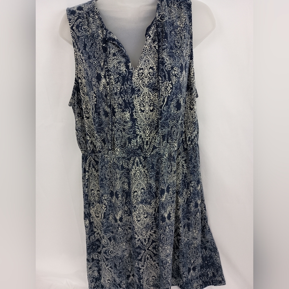 SONOMA Blue Paisley Sleeveless‎ Dress Cottagecore Whimsigoth Fairycore(#1,300)